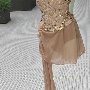 Elegant Sequin Lyrical Gold. Dress